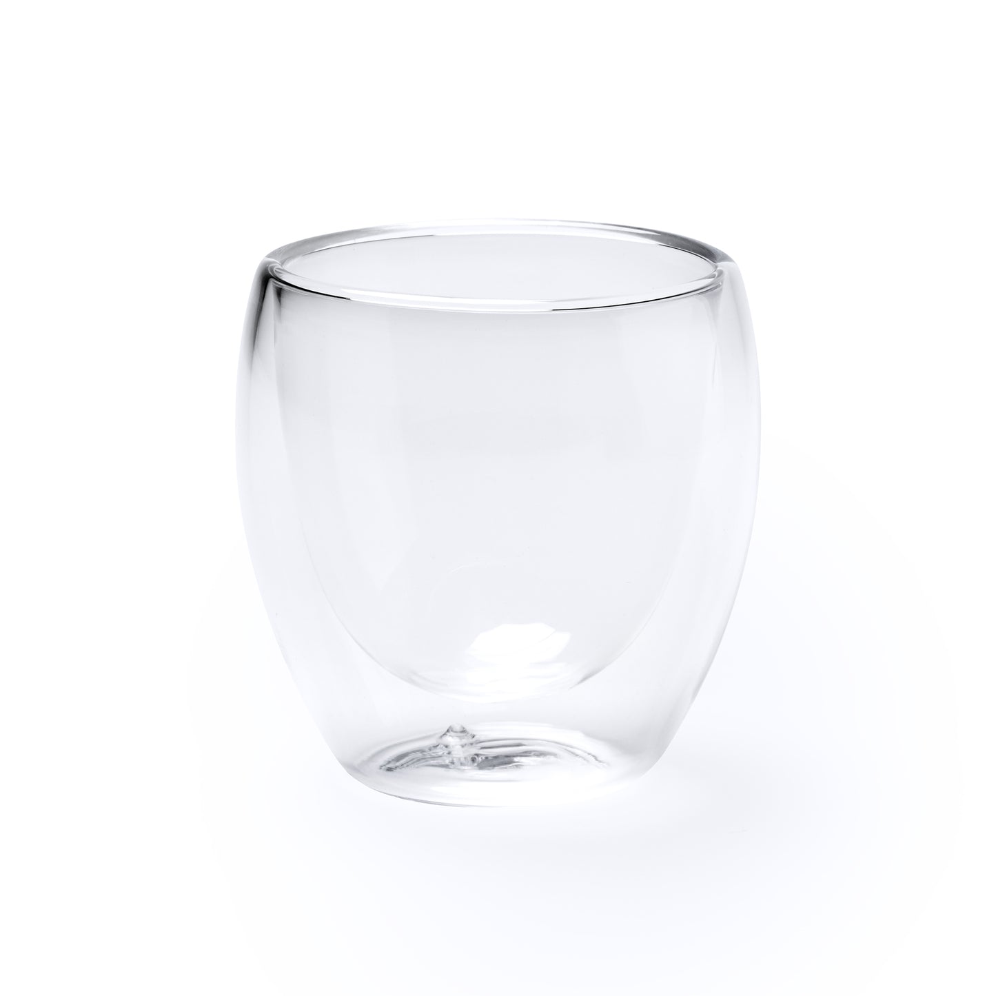Set de 2 vasos de doble pared, realizados en cristal borosilicato. Capacidad 90 ml.