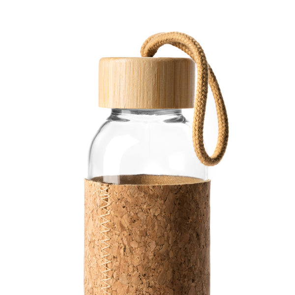 Bidón de cristal con funda de corcho natural