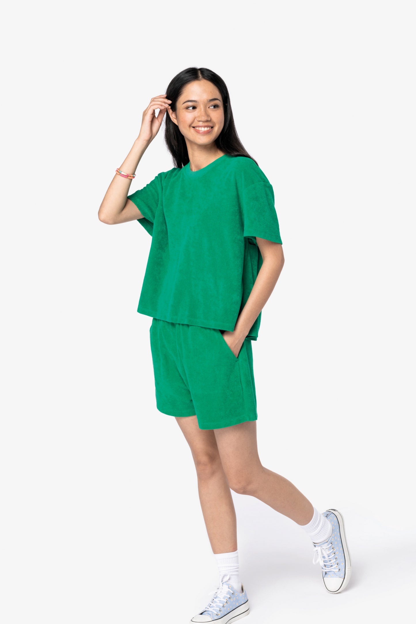 Camiseta ecorresponsable de rizo mujer OVERSIZE