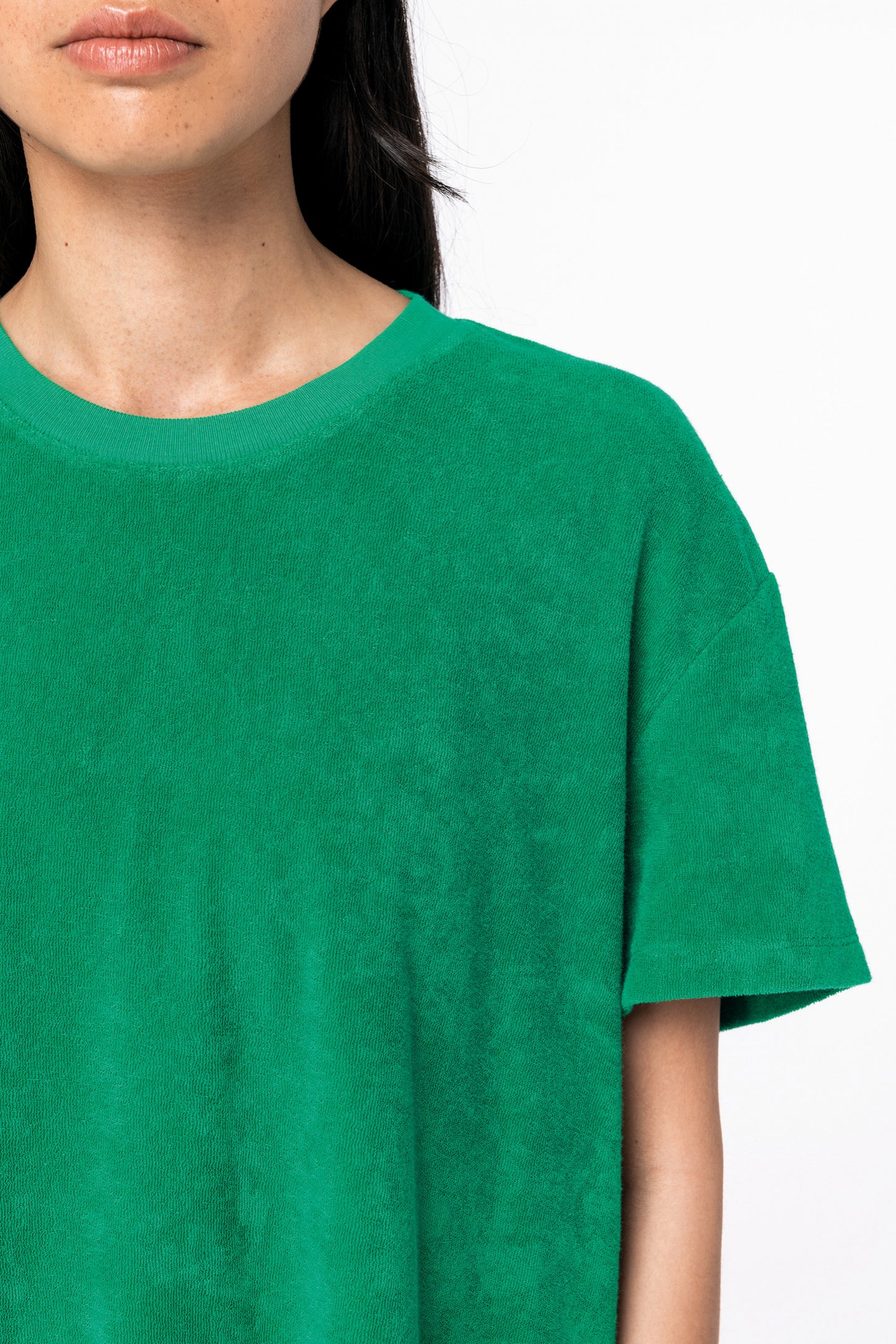 Camiseta ecorresponsable de rizo mujer OVERSIZE