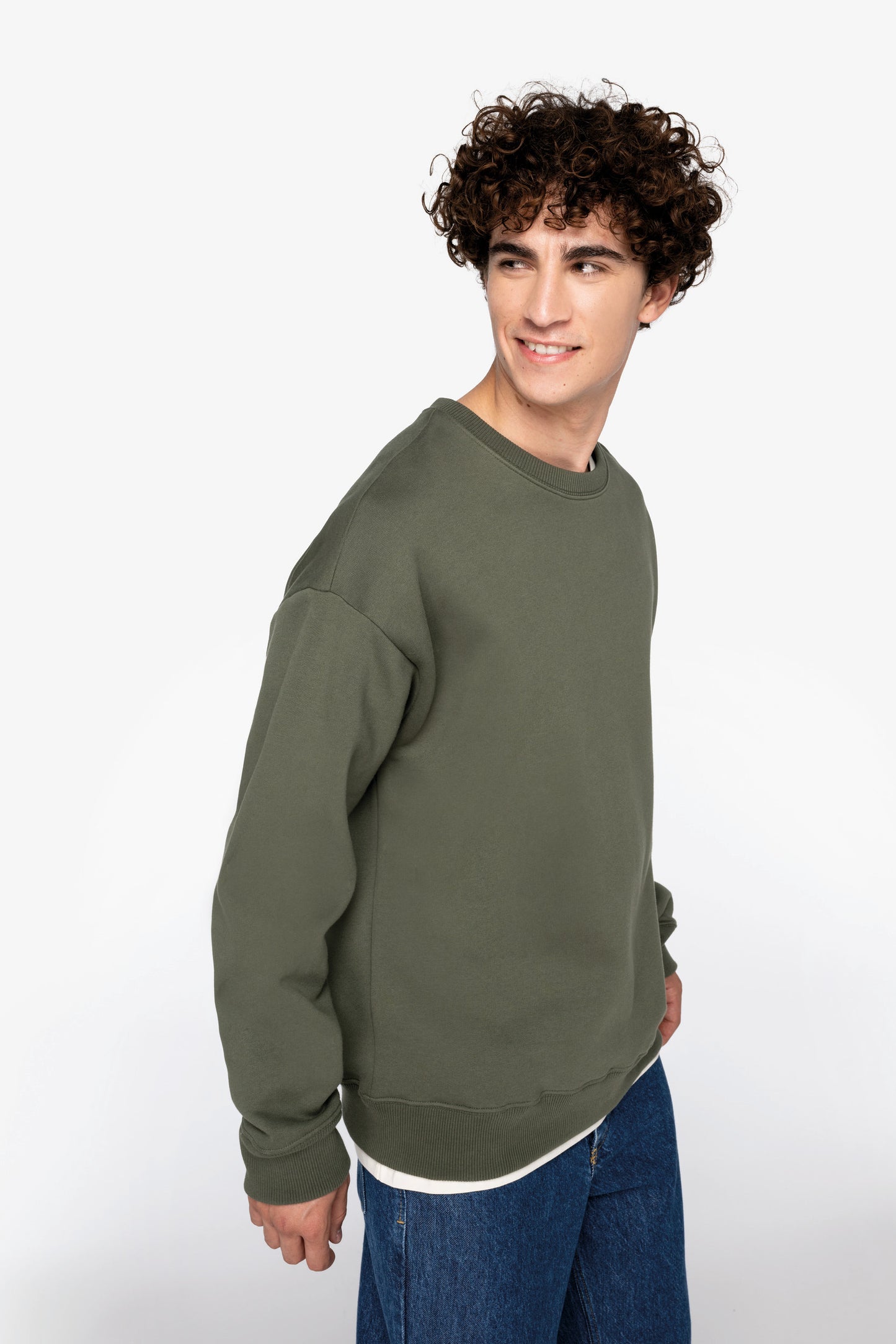 Sudadera ecorresponsable cuello redondo oversize unisex