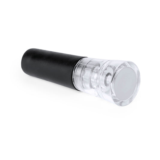 Tapón con bomba de vacío para botellas de vino en elegante diseño de color negro