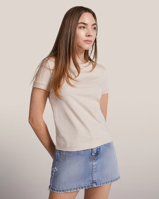 Camiseta gruesa de mujer en manga corta de algodón VEZA WOMAN