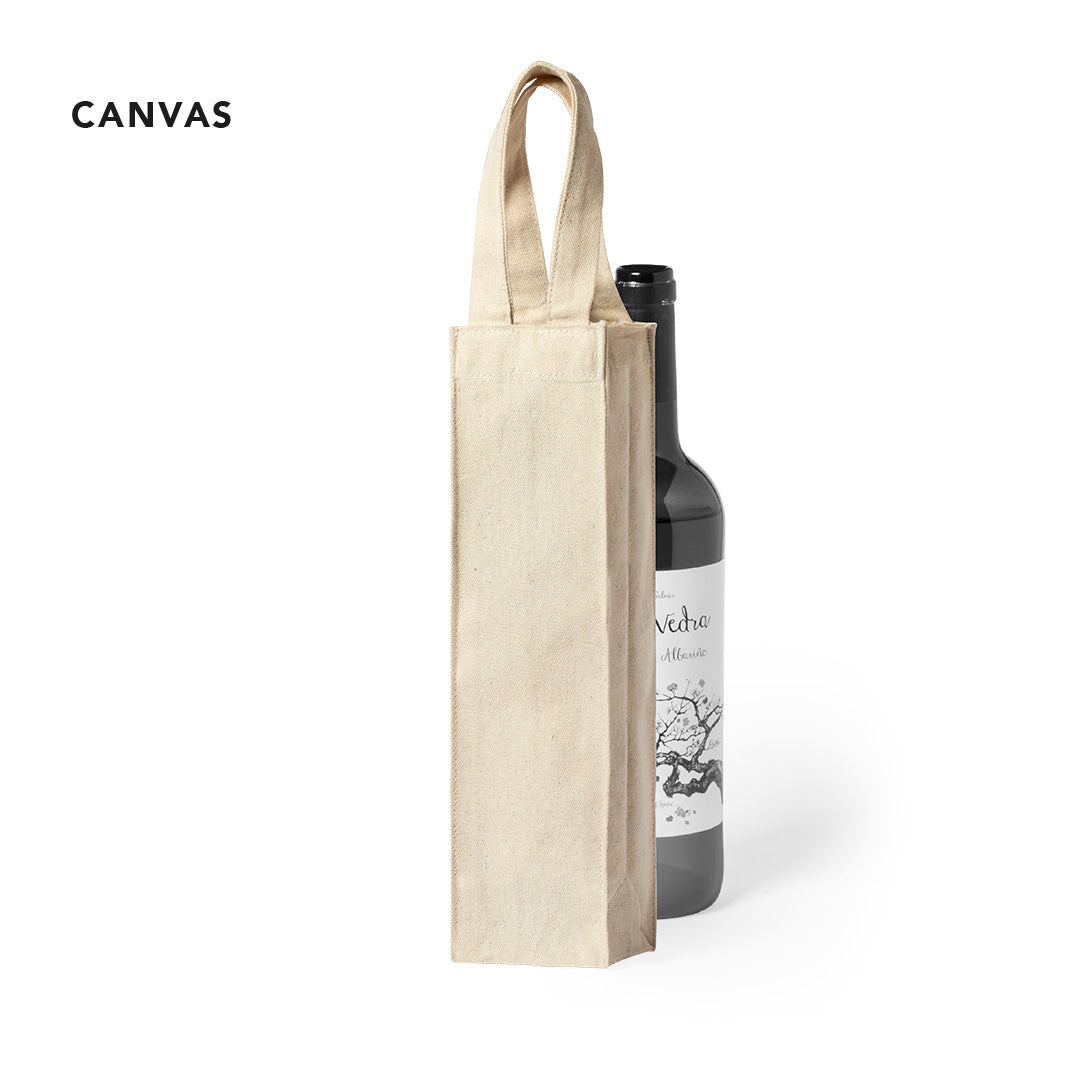 Bolsa de canvas de 220g/m2 para botella de vino de 75cl.
