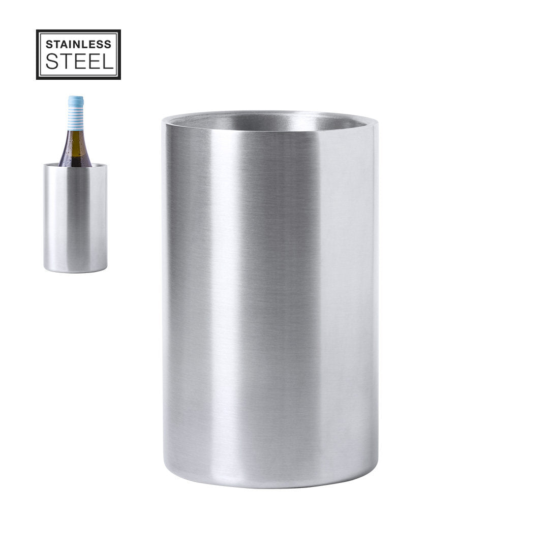Enfriador, fabricado en acero inox de acabado mate para 1 botella.