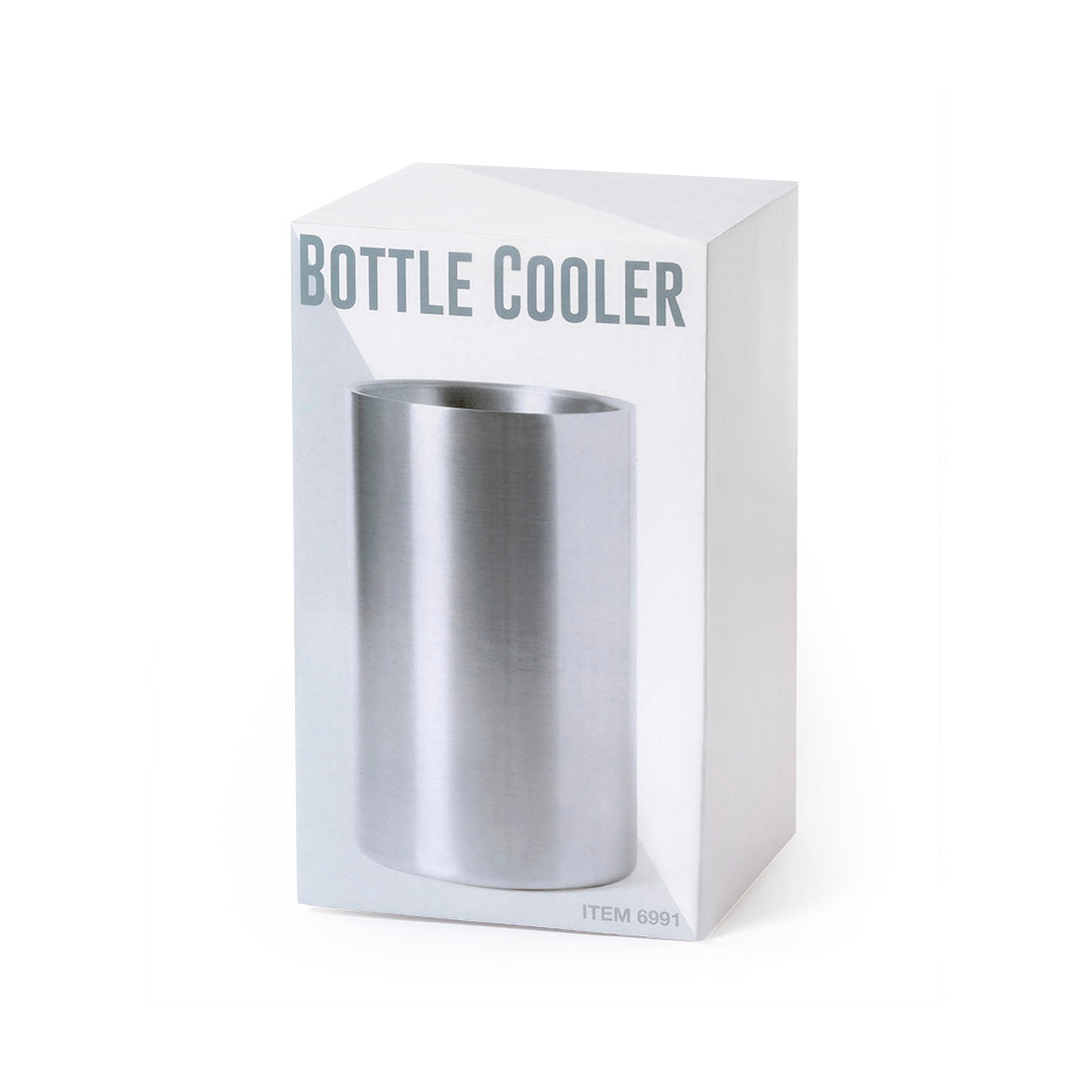 Enfriador, fabricado en acero inox de acabado mate para 1 botella.