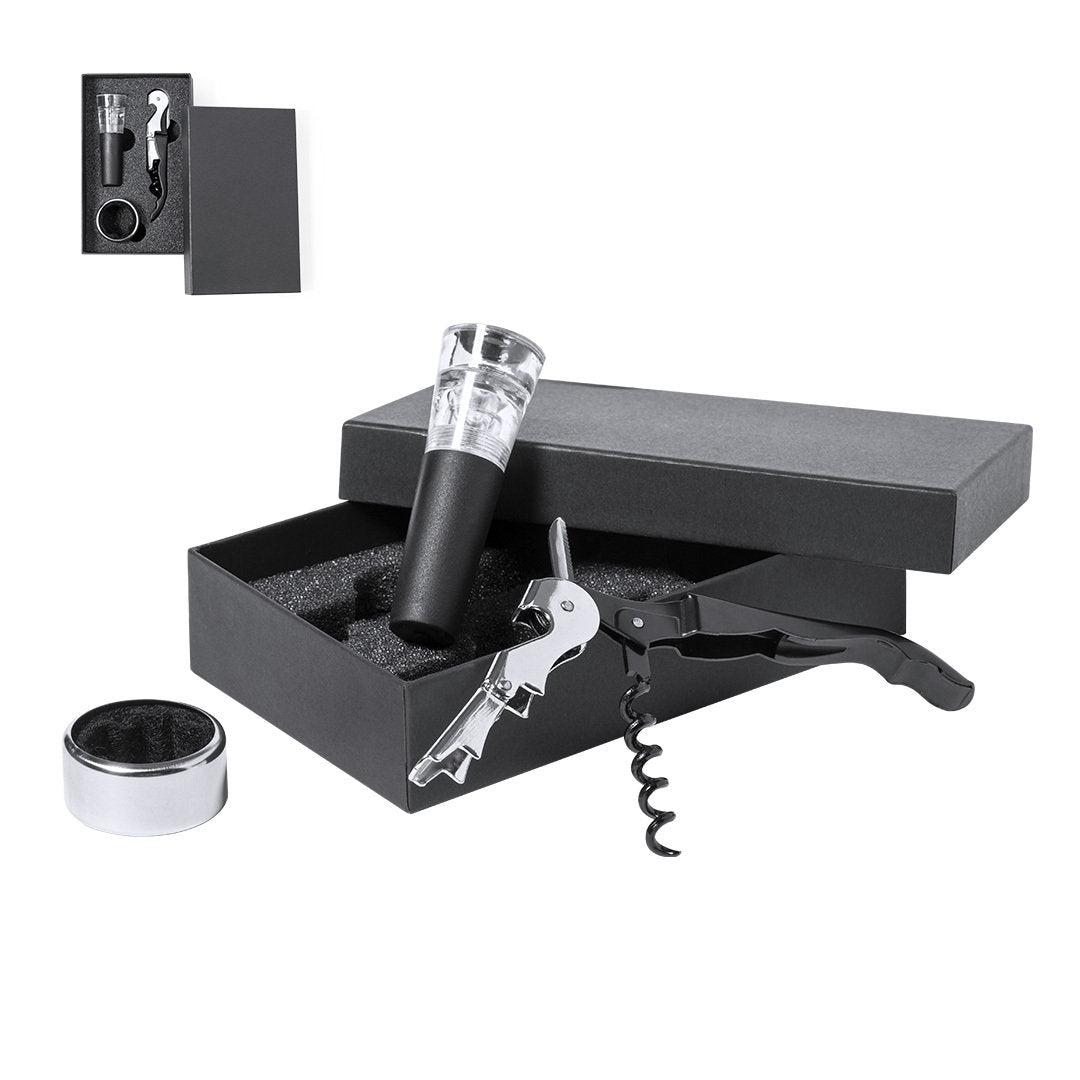 Completo set de vinos de sobrio acabado negro