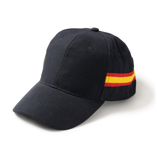 Gorra de 6 paneles 100% algodón peinado con diseño de bandera nacional.