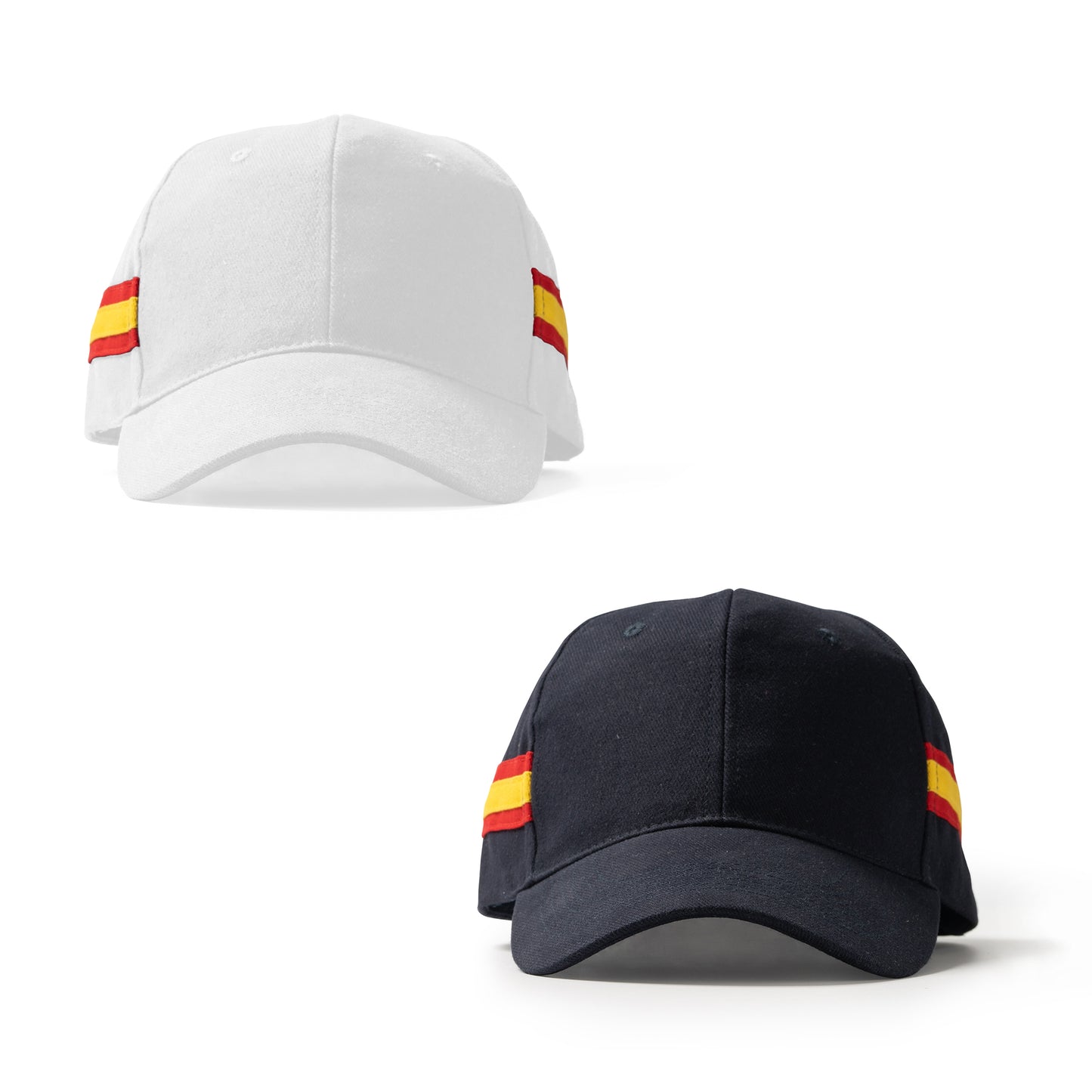 Gorra de 6 paneles 100% algodón peinado con diseño de bandera nacional.