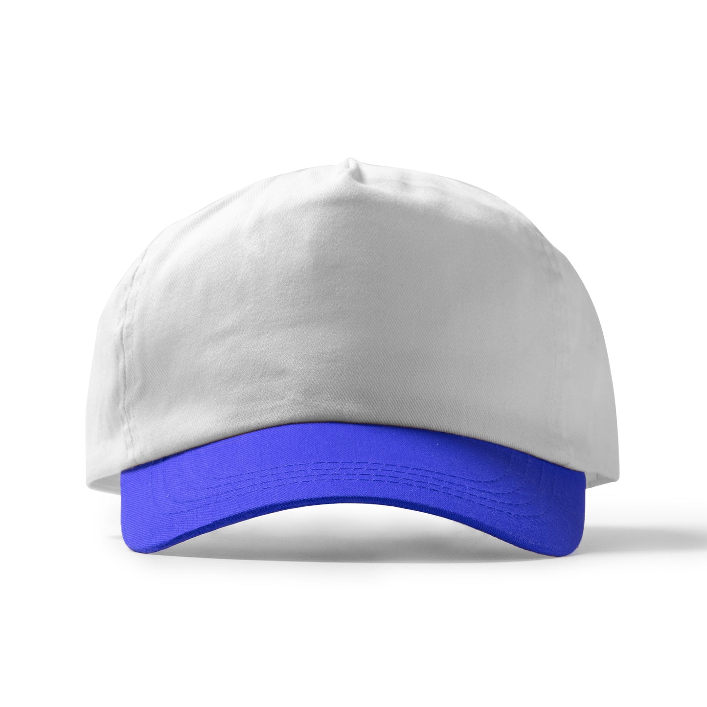 Gorra de 5 paneles 100% algodón. Cierre ajustable de velcro y orificios de ventilación.