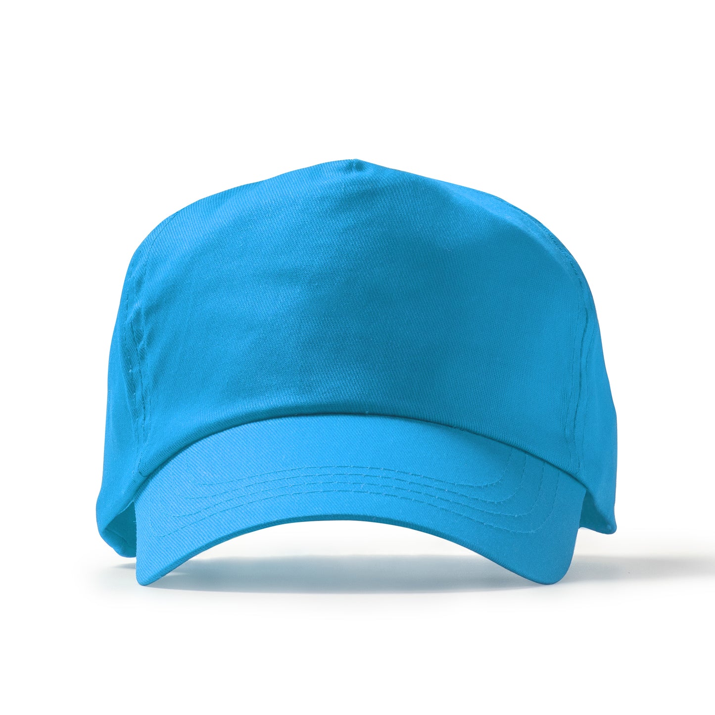 Gorra de 5 paneles 100% algodón. Cierre ajustable de velcro y orificios de ventilación.