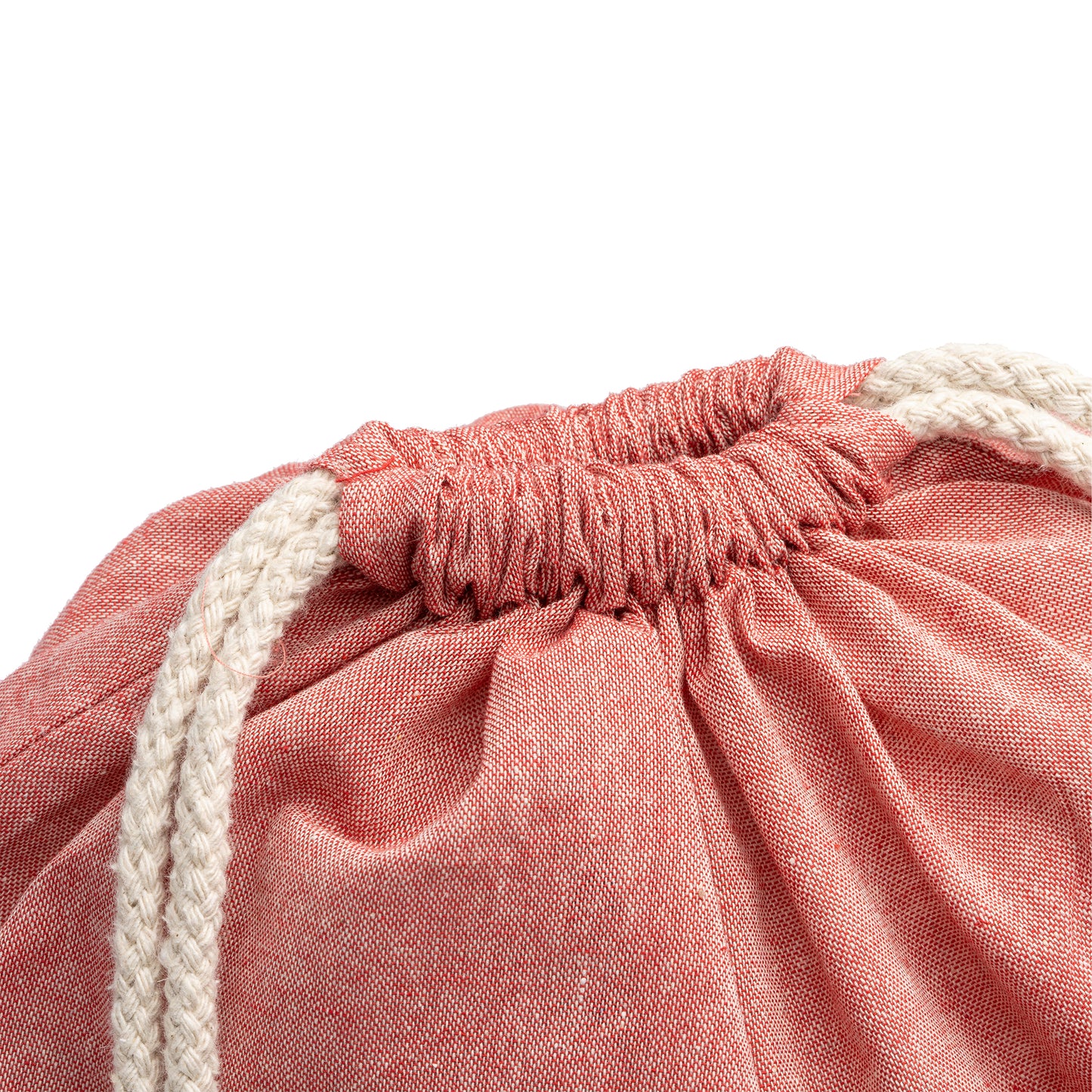 Mochila de cordones en algodón reciclado con acabado jaspeado y algodón natural de 120 g/m².