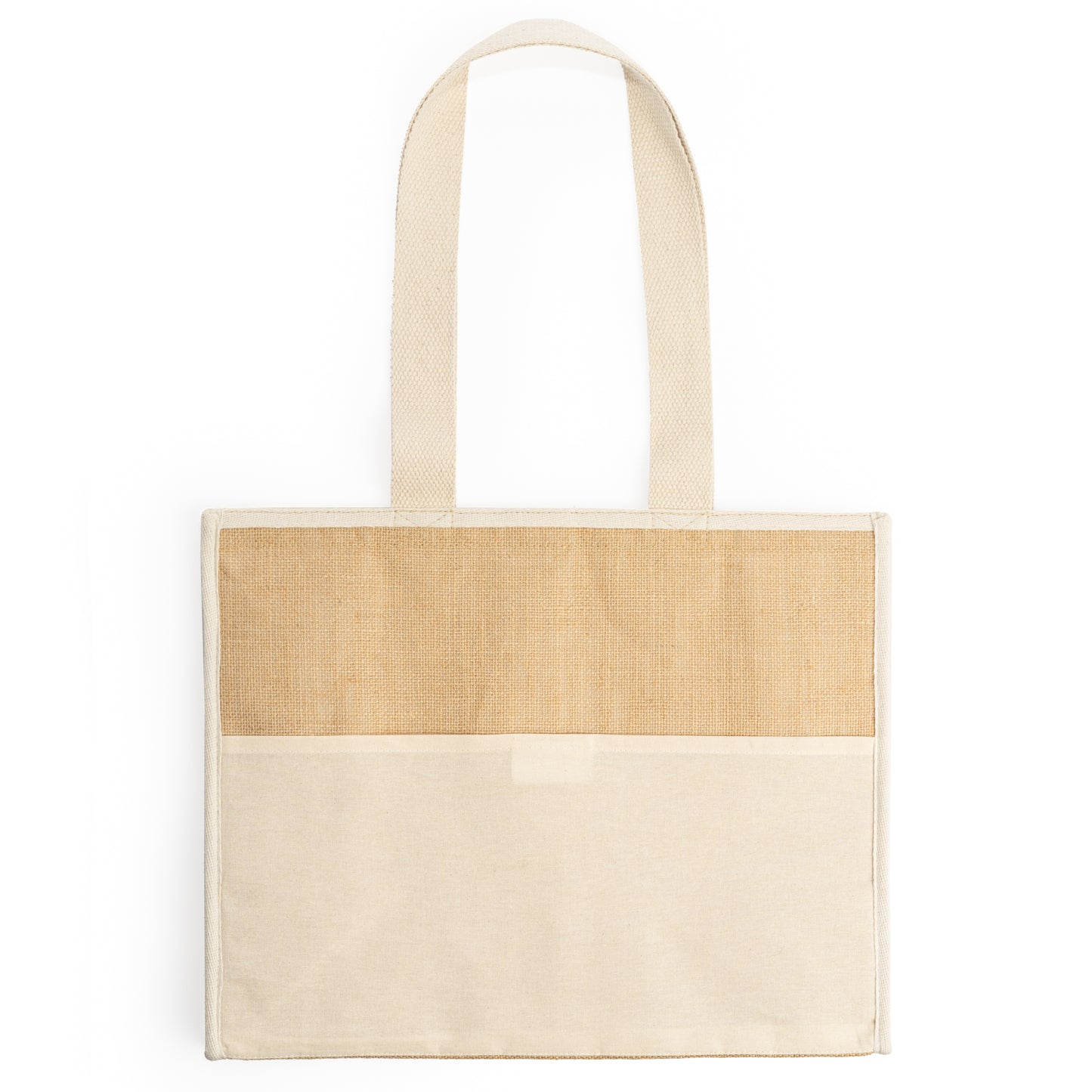 Bolsa nevera de yute laminado. Interior isotérmico de aluminio con cierre de velcro.