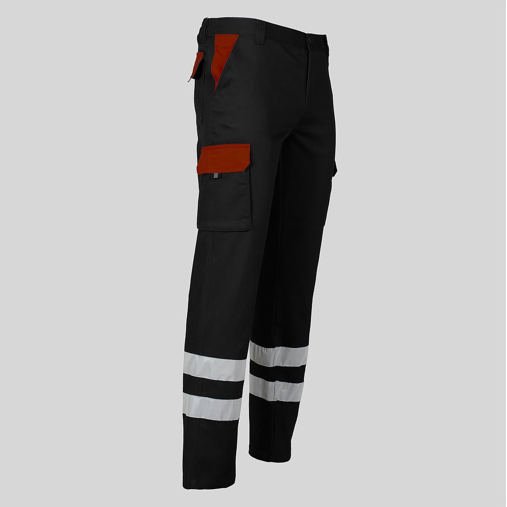 PANTALON UNISEX MULTIBOLSILLOS ELASTICO GAMO COMBI + 2 BANDAS REFLECT.