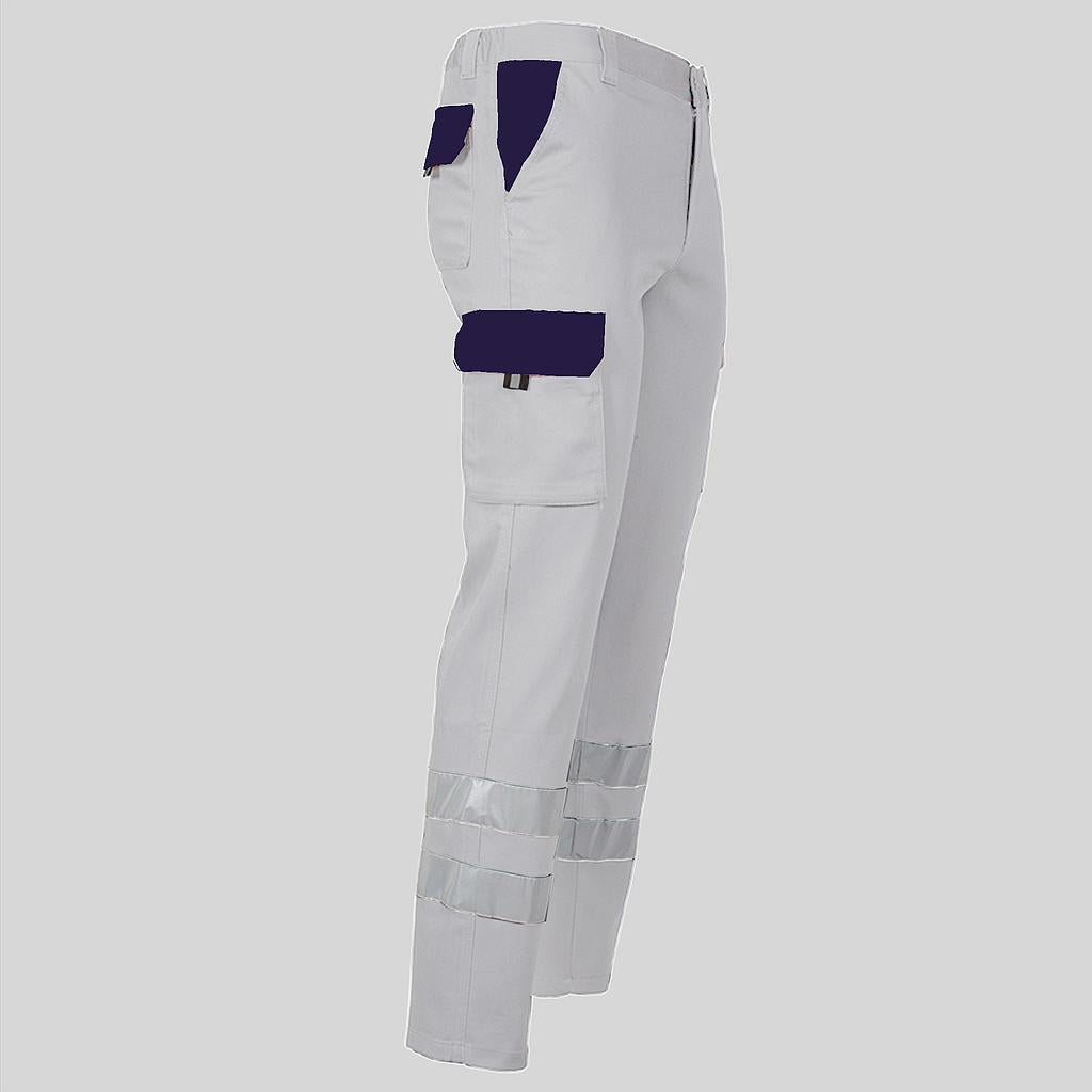 PANTALON UNISEX MULTIBOLSILLOS ELASTICO GAMO COMBI + 2 BANDAS REFLECT.