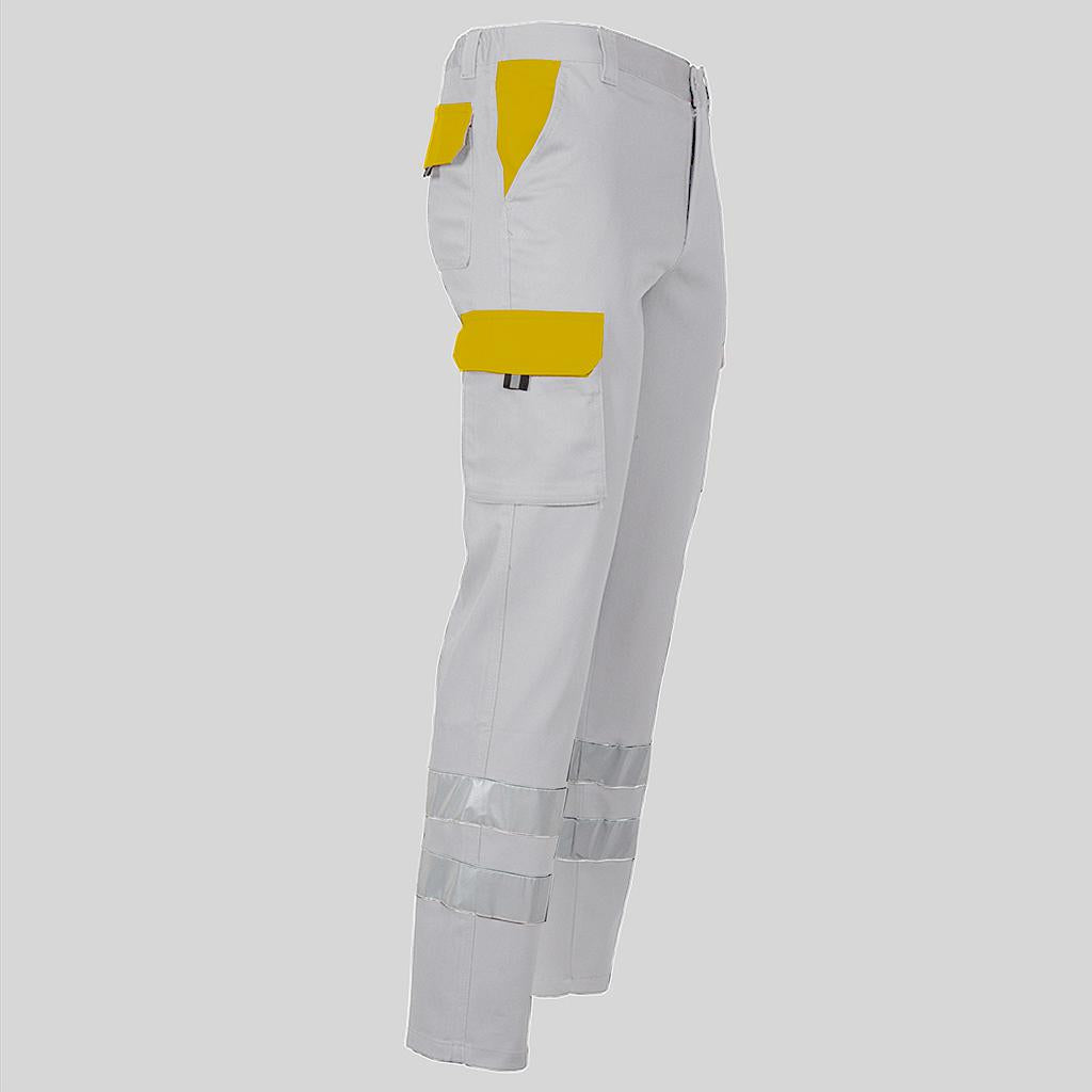 PANTALON UNISEX MULTIBOLSILLOS ELASTICO GAMO COMBI + 2 BANDAS REFLECT.