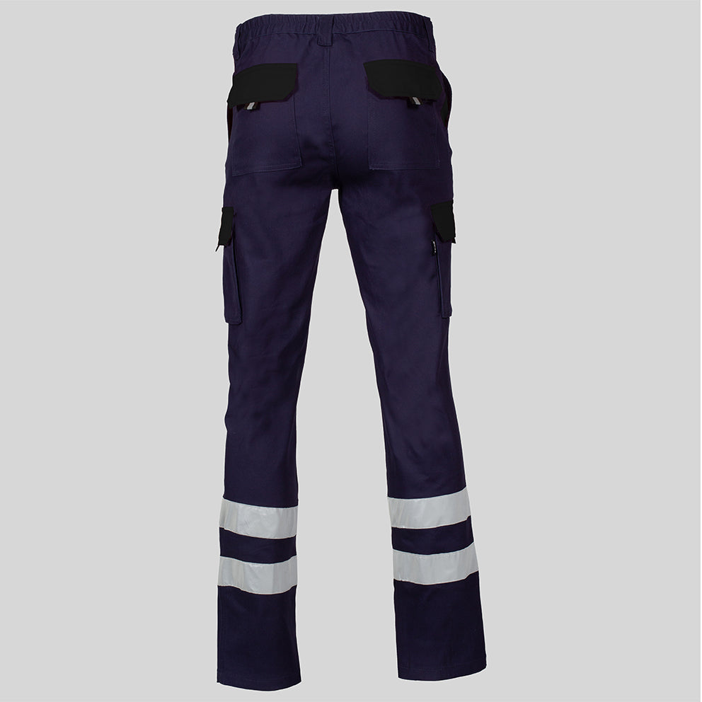 PANTALON UNISEX MULTIBOLSILLOS ELASTICO GAMO COMBI + 2 BANDAS REFLECT.