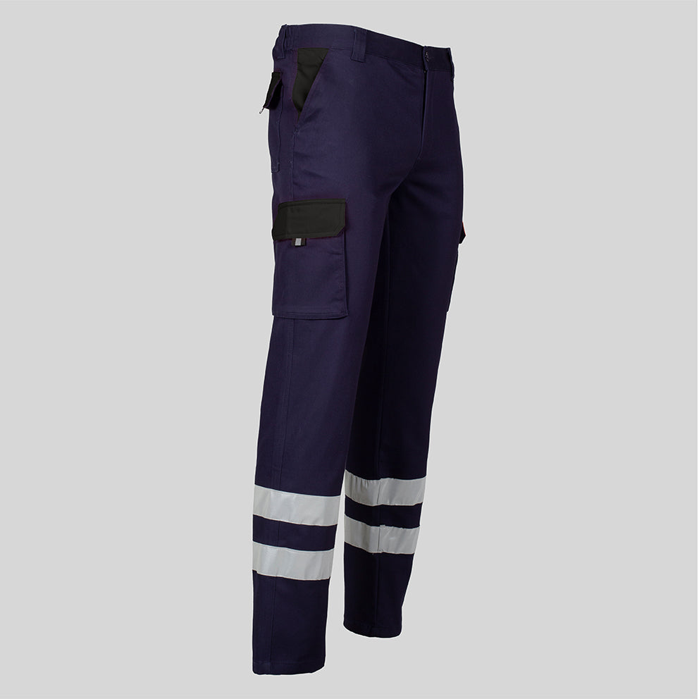 PANTALON UNISEX MULTIBOLSILLOS ELASTICO GAMO COMBI + 2 BANDAS REFLECT.