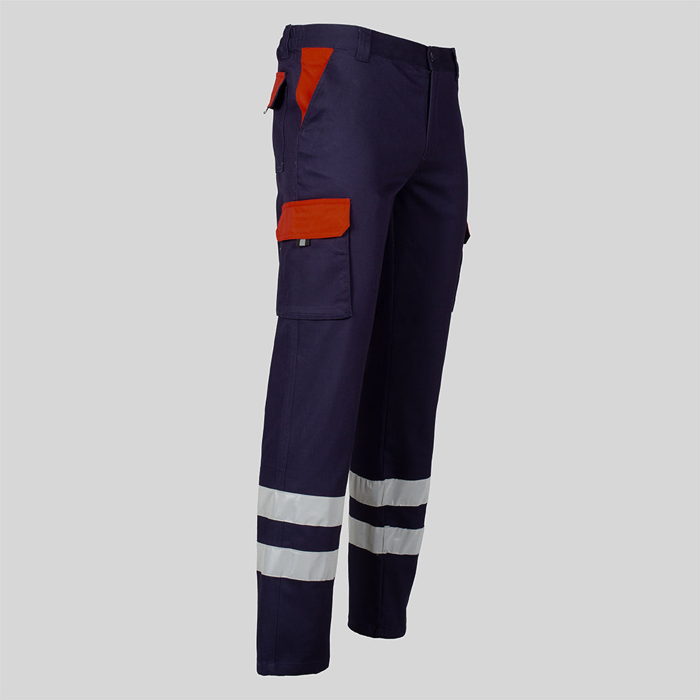 PANTALON UNISEX MULTIBOLSILLOS ELASTICO GAMO COMBI + 2 BANDAS REFLECT.