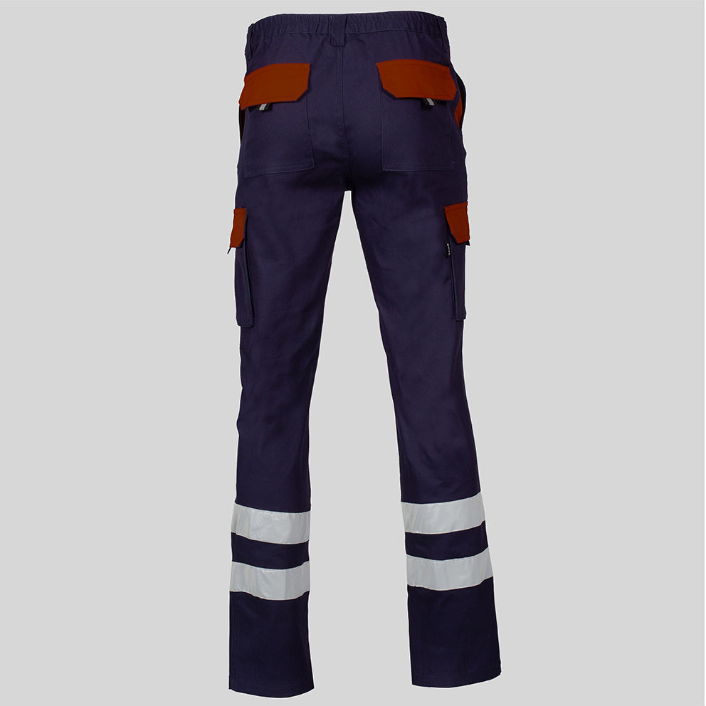 PANTALON UNISEX MULTIBOLSILLOS ELASTICO GAMO COMBI + 2 BANDAS REFLECT.