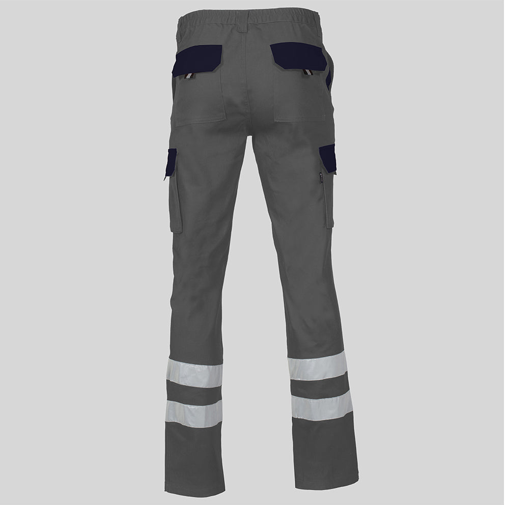 PANTALON UNISEX MULTIBOLSILLOS ELASTICO GAMO COMBI + 2 BANDAS REFLECT.