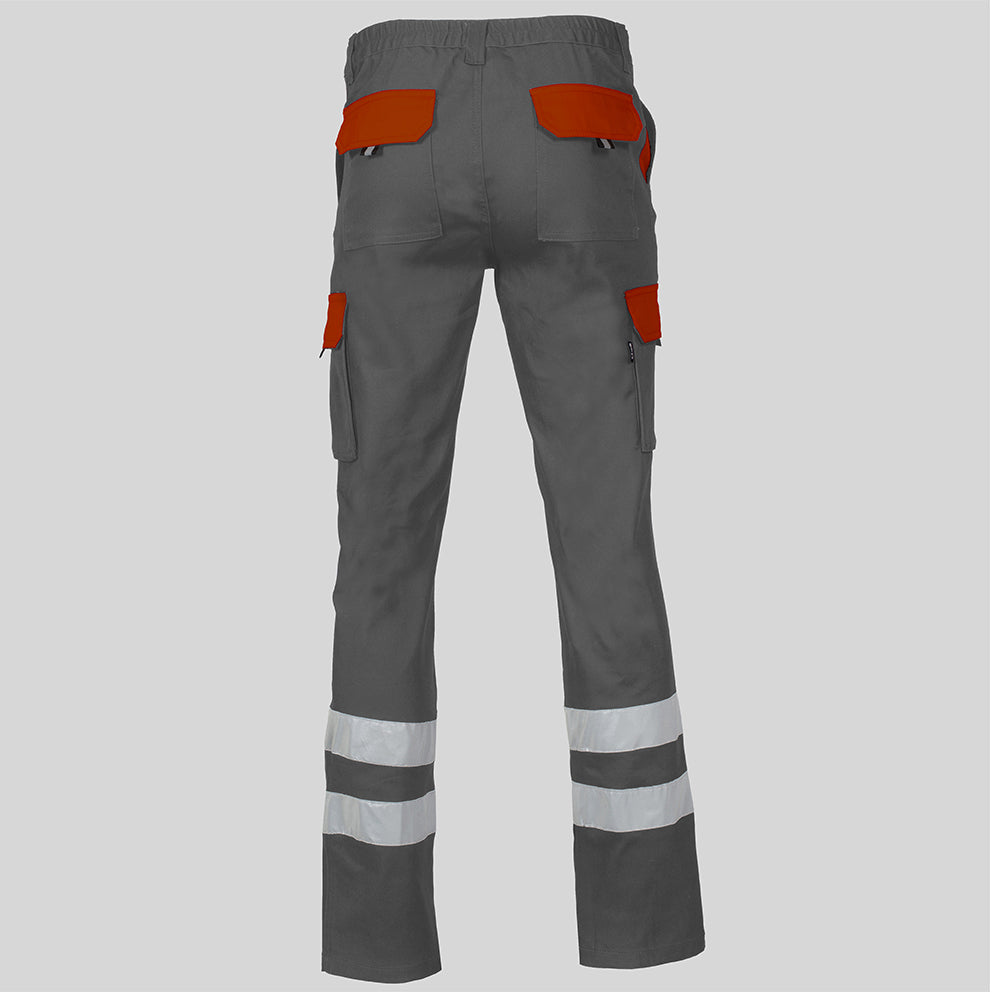 PANTALON UNISEX MULTIBOLSILLOS ELASTICO GAMO COMBI + 2 BANDAS REFLECT.