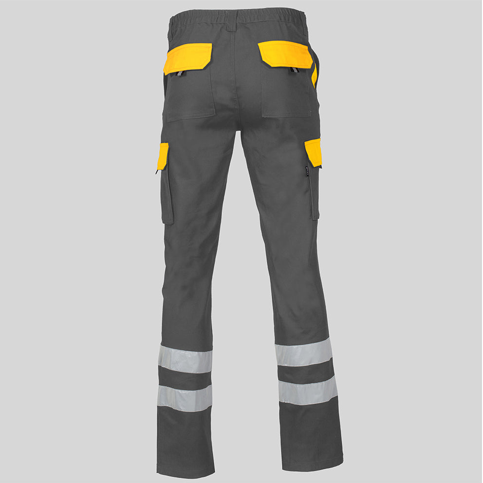 PANTALON UNISEX MULTIBOLSILLOS ELASTICO GAMO COMBI + 2 BANDAS REFLECT.