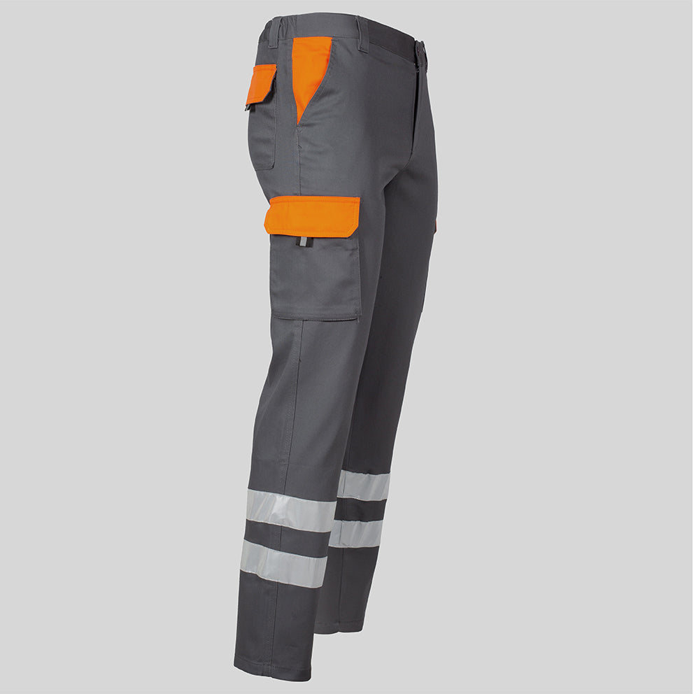 PANTALON UNISEX MULTIBOLSILLOS ELASTICO GAMO COMBI + 2 BANDAS REFLECT.