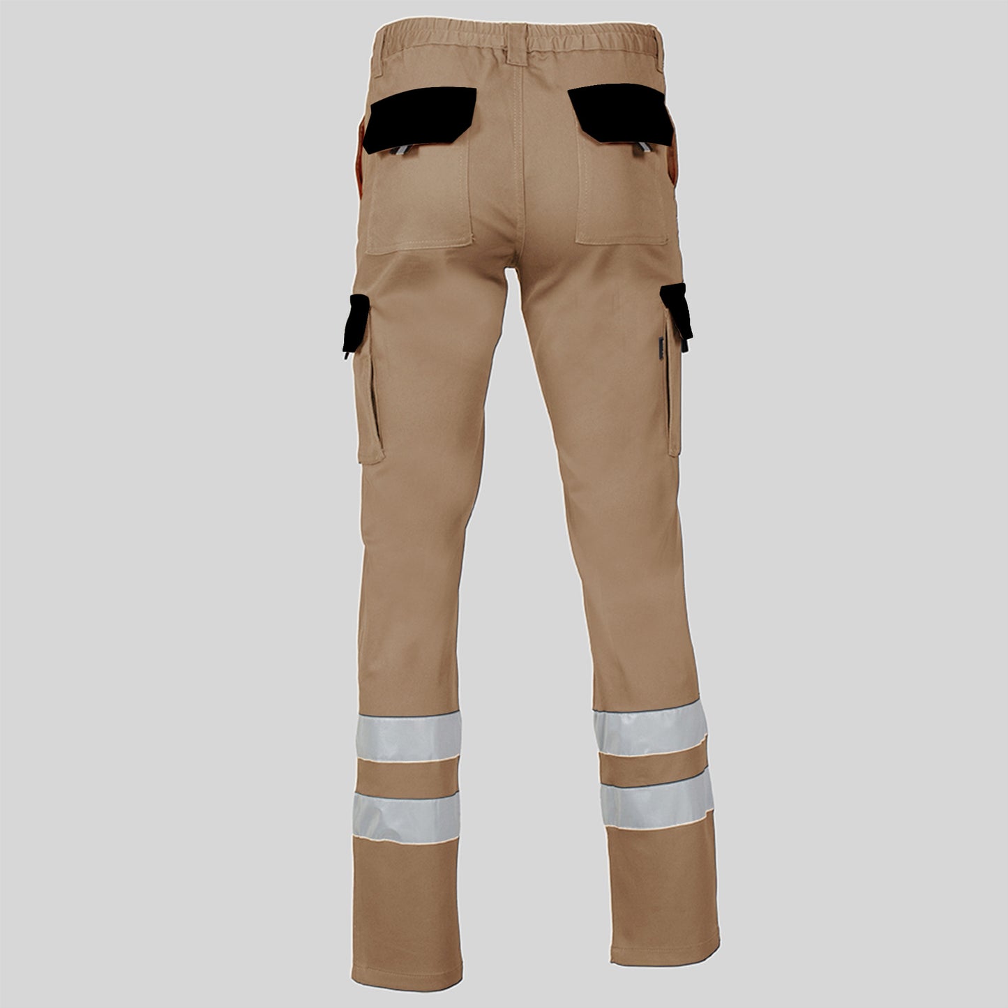 PANTALON UNISEX MULTIBOLSILLOS ELASTICO GAMO COMBI + 2 BANDAS REFLECT.