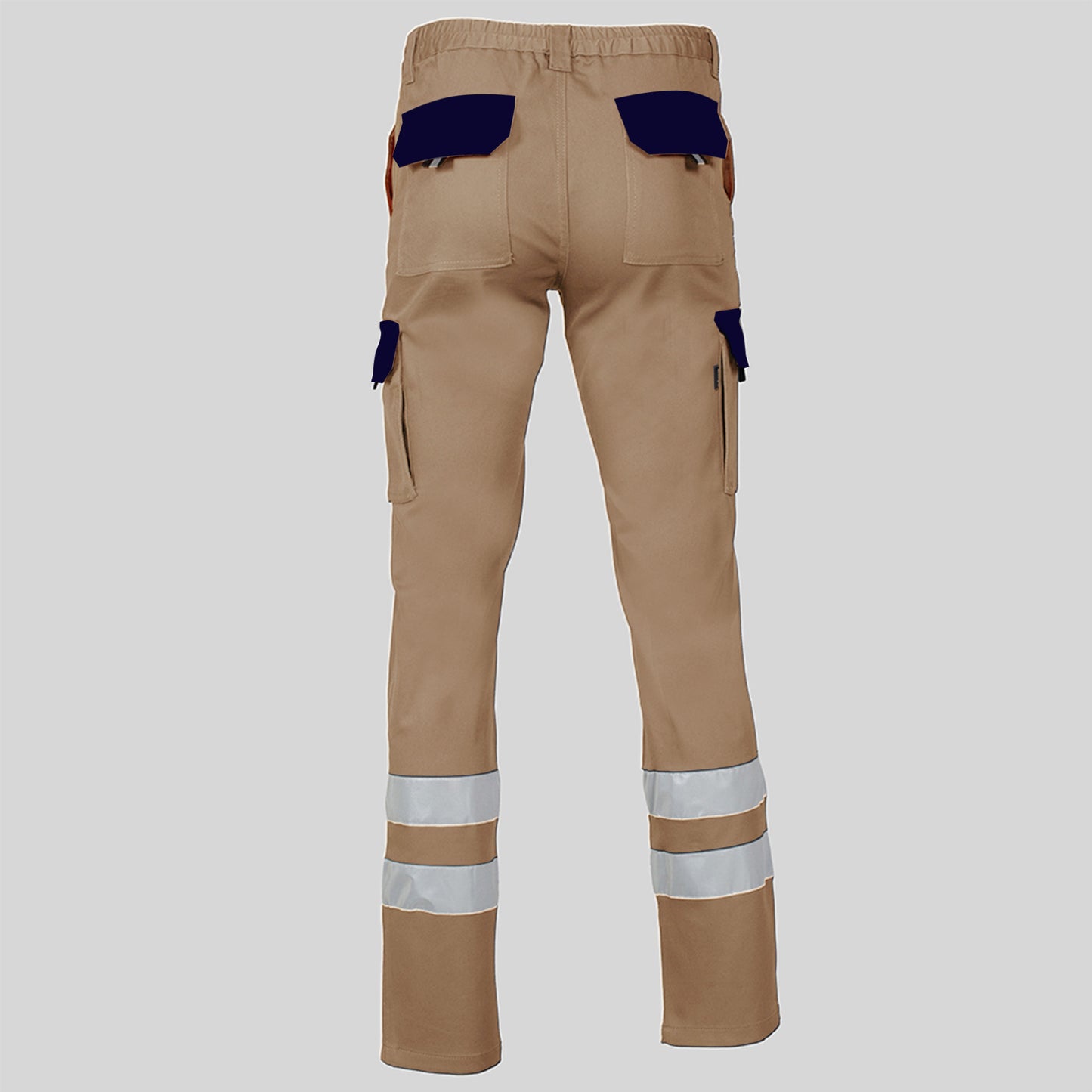 PANTALON UNISEX MULTIBOLSILLOS ELASTICO GAMO COMBI + 2 BANDAS REFLECT.