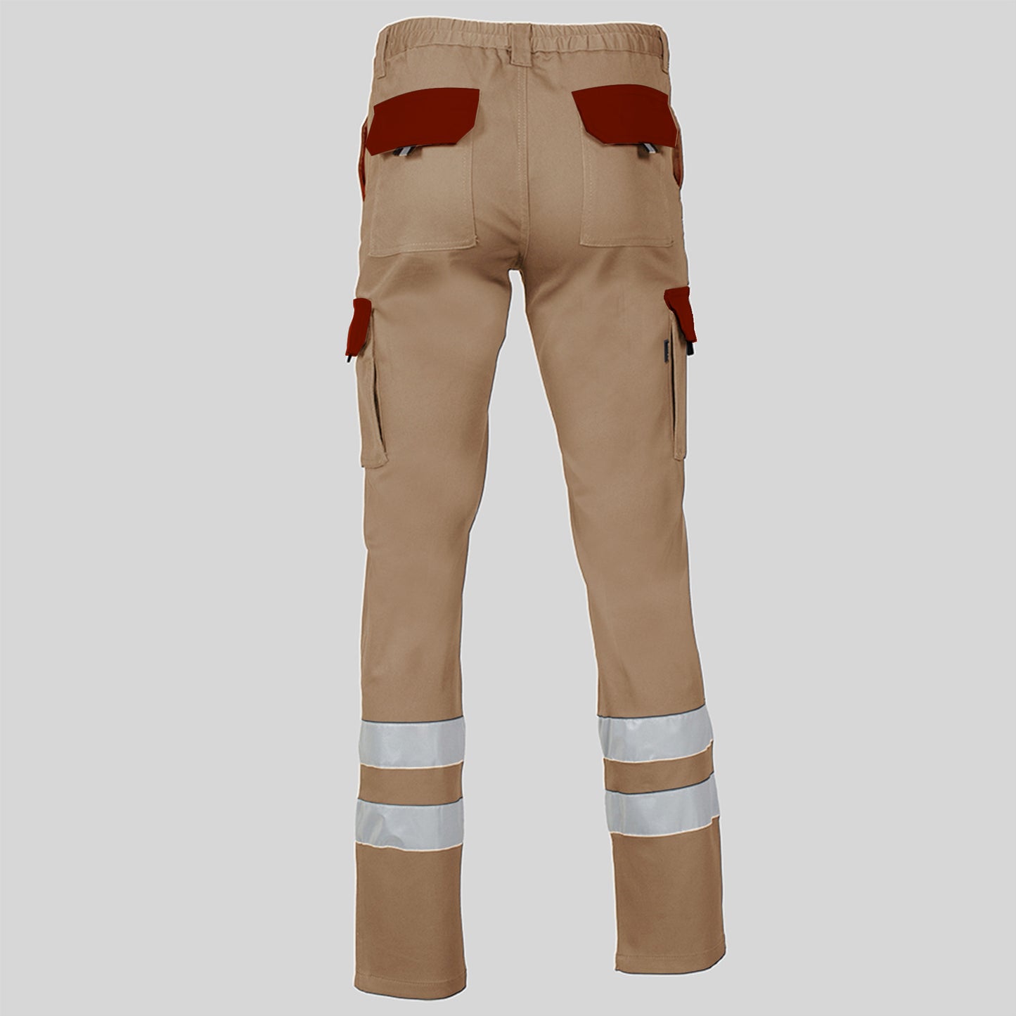 PANTALON UNISEX MULTIBOLSILLOS ELASTICO GAMO COMBI + 2 BANDAS REFLECT.