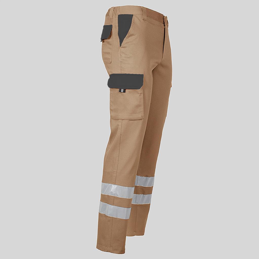 PANTALON UNISEX MULTIBOLSILLOS ELASTICO GAMO COMBI + 2 BANDAS REFLECT.