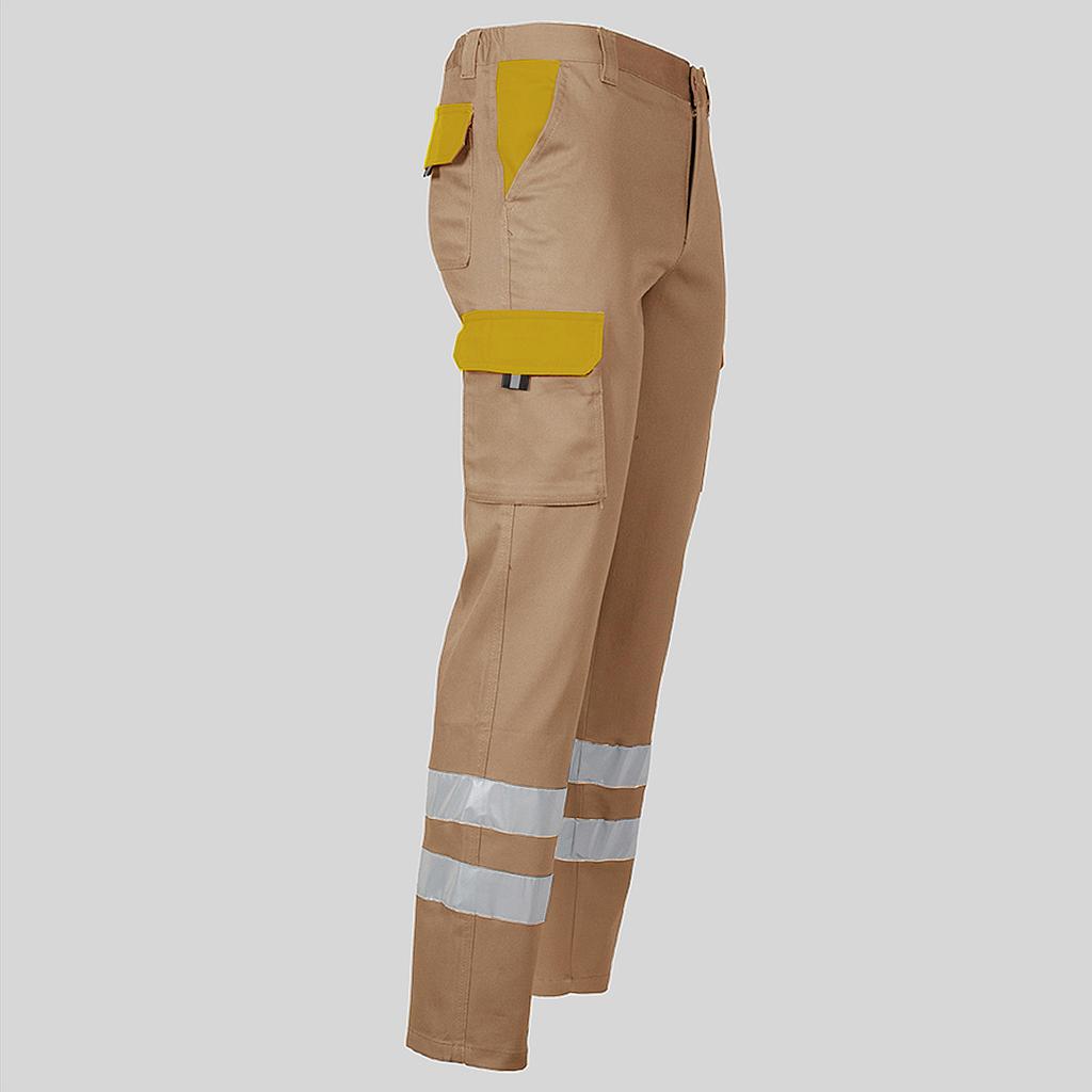 PANTALON UNISEX MULTIBOLSILLOS ELASTICO GAMO COMBI + 2 BANDAS REFLECT.