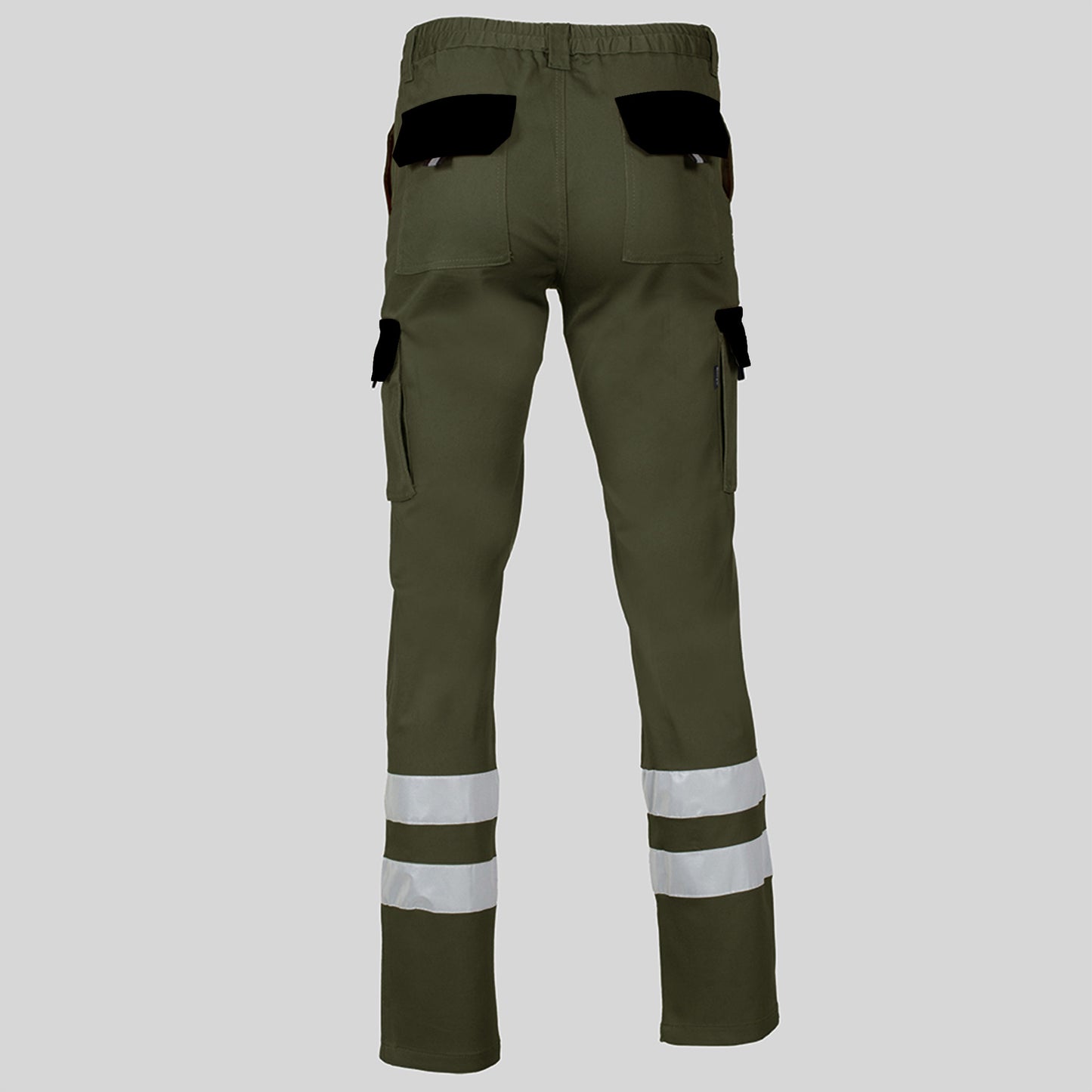 PANTALON UNISEX MULTIBOLSILLOS ELASTICO GAMO COMBI + 2 BANDAS REFLECT.