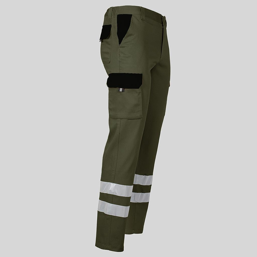 PANTALON UNISEX MULTIBOLSILLOS ELASTICO GAMO COMBI + 2 BANDAS REFLECT.