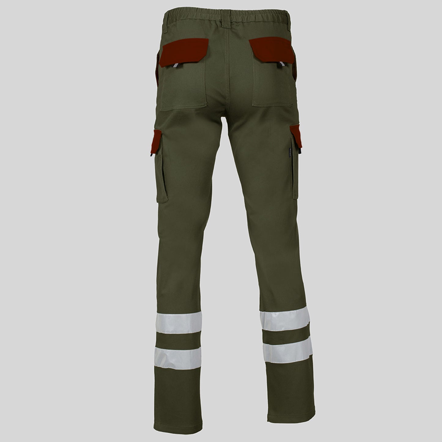 PANTALON UNISEX MULTIBOLSILLOS ELASTICO GAMO COMBI + 2 BANDAS REFLECT.