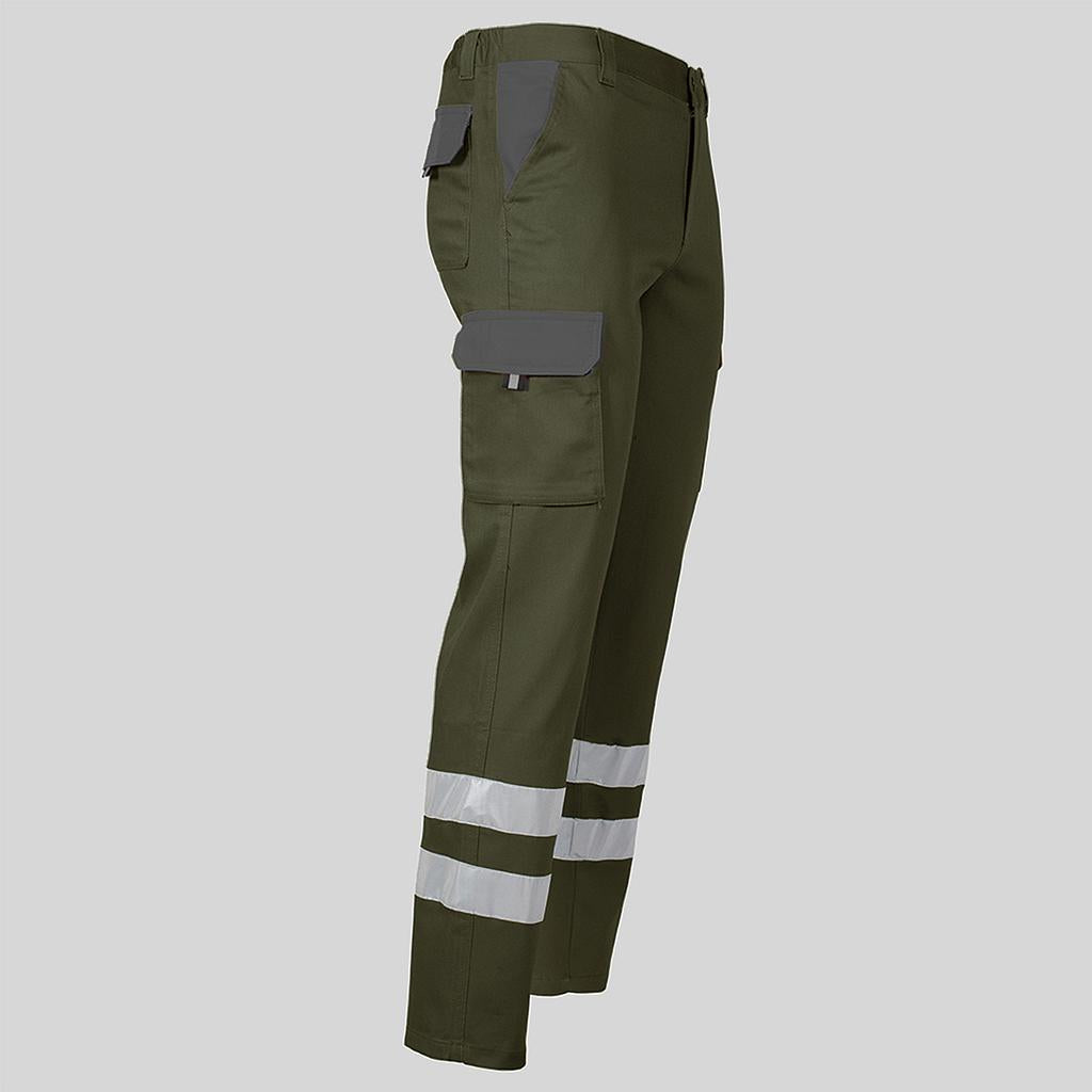PANTALON UNISEX MULTIBOLSILLOS ELASTICO GAMO COMBI + 2 BANDAS REFLECT.