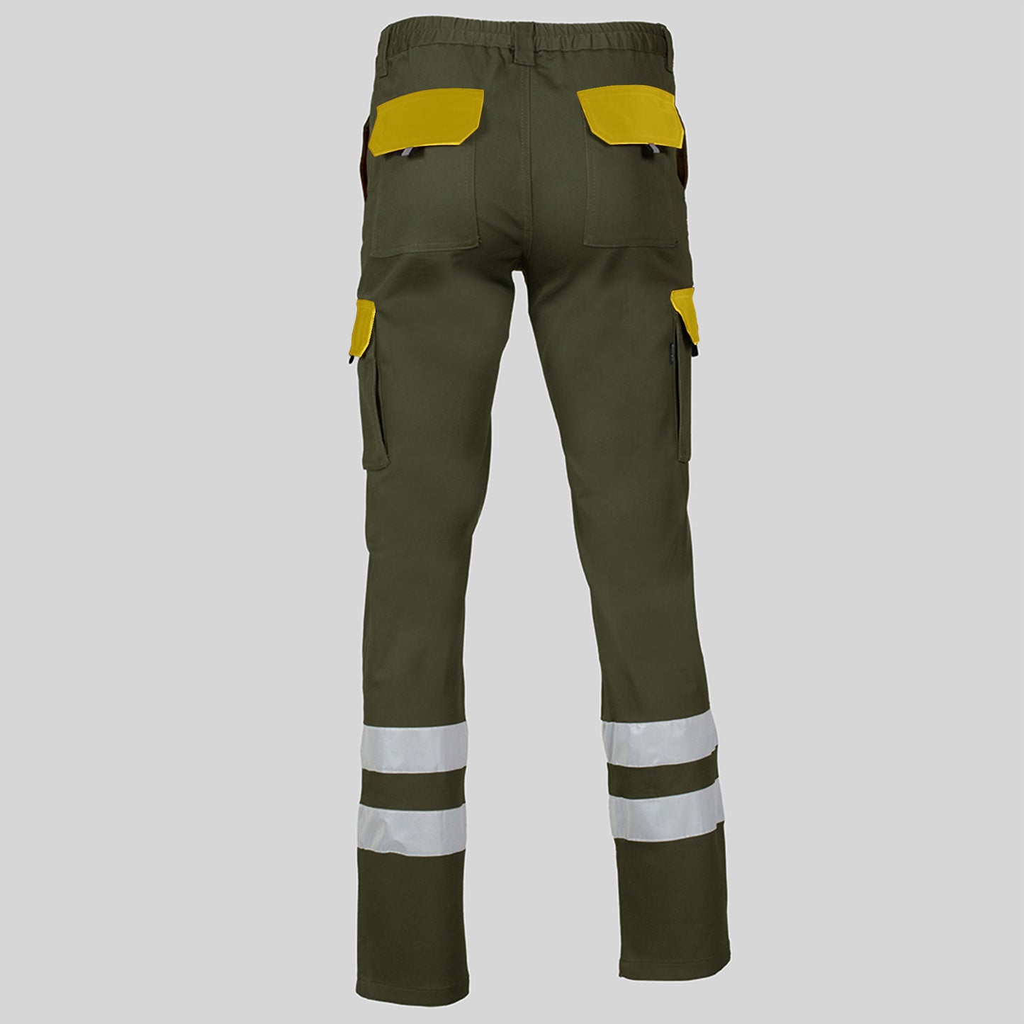 PANTALON UNISEX MULTIBOLSILLOS ELASTICO GAMO COMBI + 2 BANDAS REFLECT.