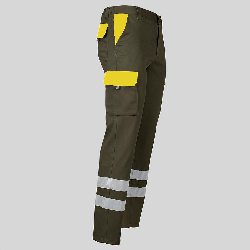 PANTALON UNISEX MULTIBOLSILLOS ELASTICO GAMO COMBI + 2 BANDAS REFLECT.