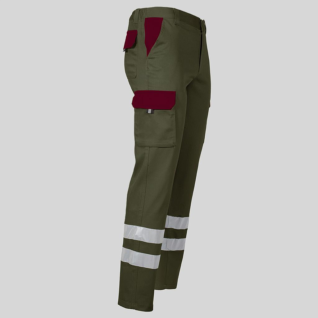 PANTALON UNISEX MULTIBOLSILLOS ELASTICO GAMO COMBI + 2 BANDAS REFLECT.