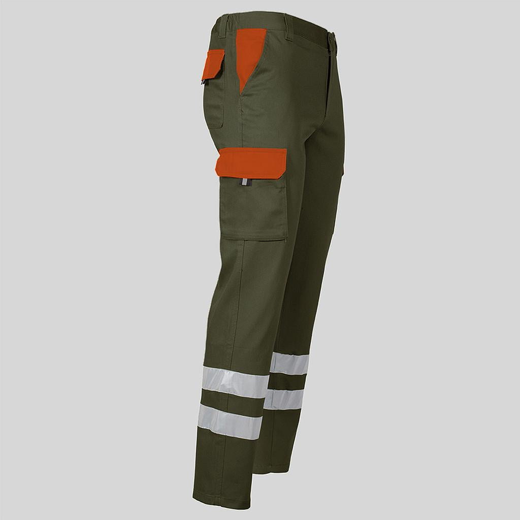 PANTALON UNISEX MULTIBOLSILLOS ELASTICO GAMO COMBI + 2 BANDAS REFLECT.