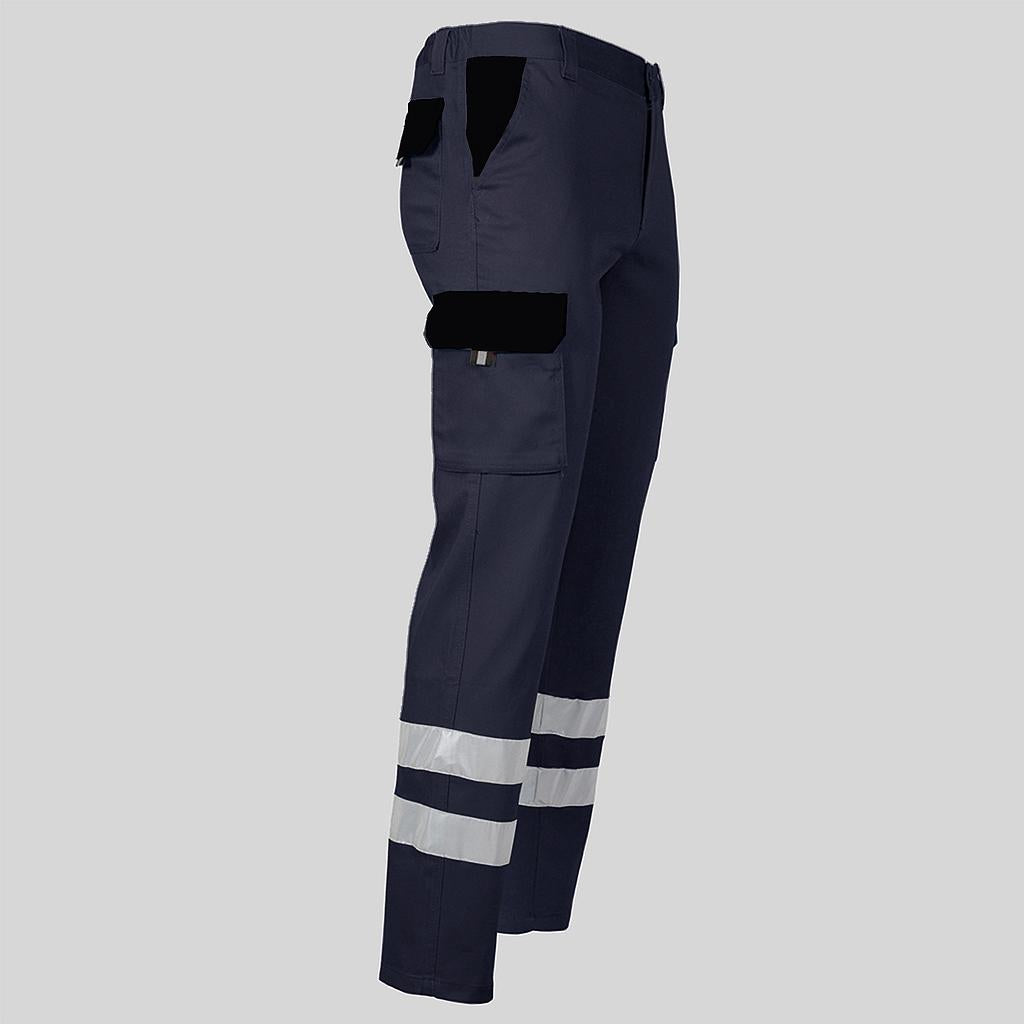 PANTALON UNISEX MULTIBOLSILLOS ELASTICO GAMO COMBI + 2 BANDAS REFLECT.