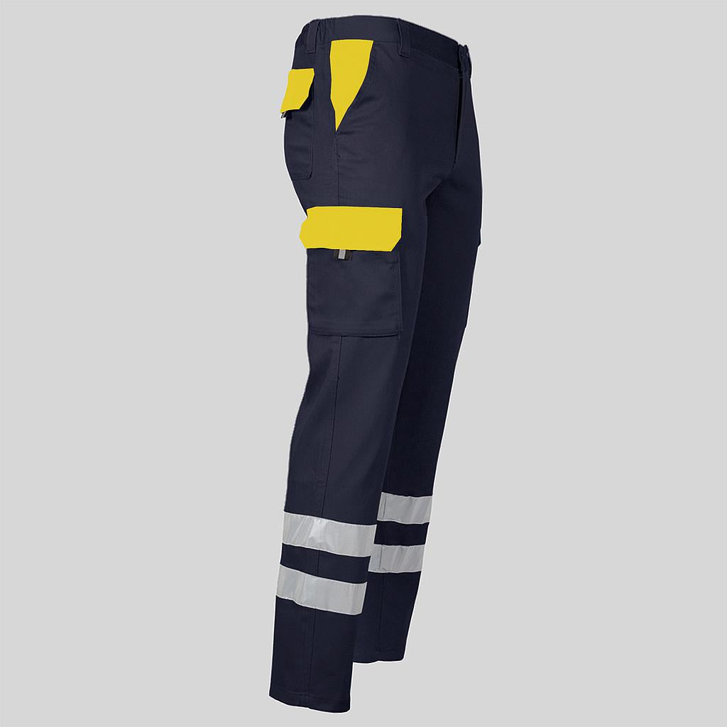 PANTALON UNISEX MULTIBOLSILLOS ELASTICO GAMO COMBI + 2 BANDAS REFLECT.