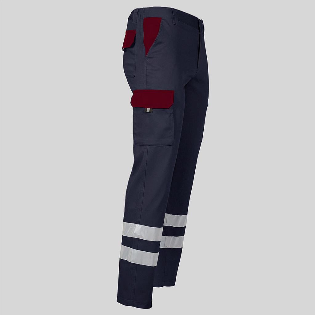 PANTALON UNISEX MULTIBOLSILLOS ELASTICO GAMO COMBI + 2 BANDAS REFLECT.