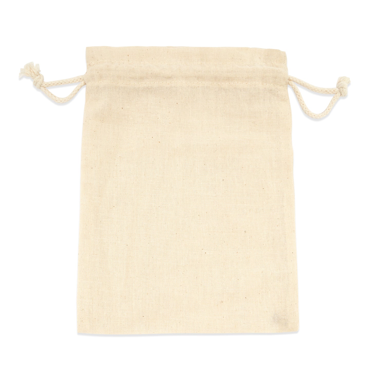 Bolsa estilo saco de algodón 105 g/m² con cordones de auto-cierre.