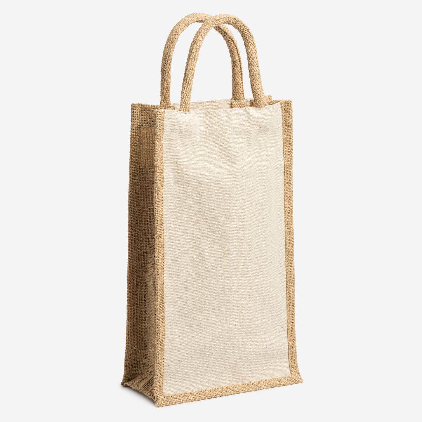 Bolsa de yute laminado y algodón. Ideal 2 botellas