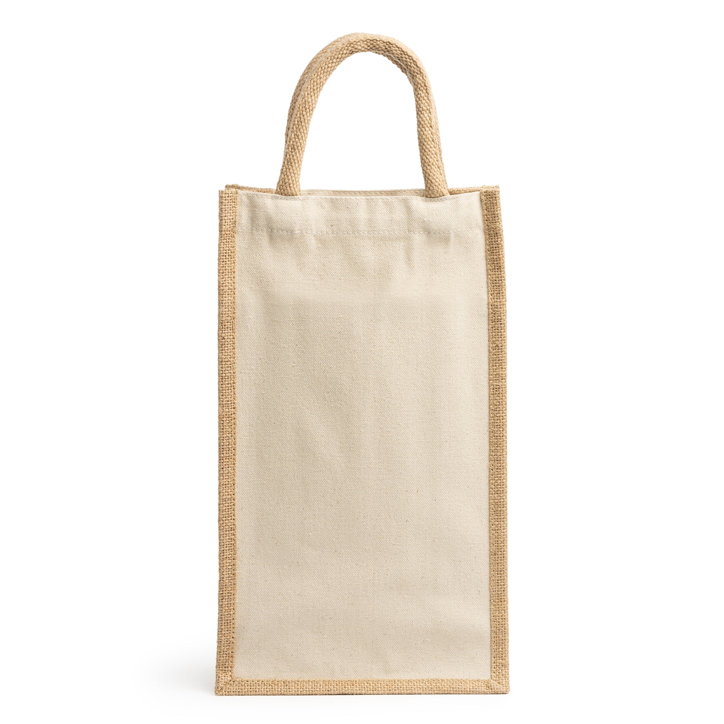 Bolsa de yute laminado y algodón. Ideal 2 botellas