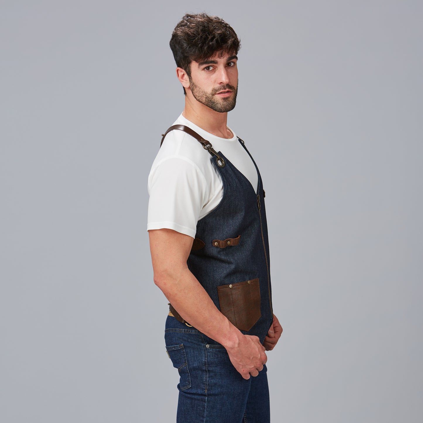CHALECO UNISEX VAQUERO Y PIEL KURUME