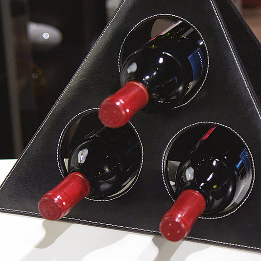 Botellero plegable con capacidad para 3 botellas en elegante polipiel