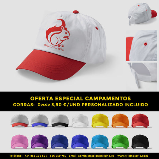 GORRAS Personalizadas para Campamentos de Verano.
